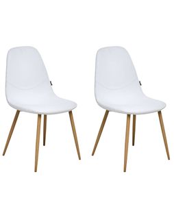 Lot De 2 Chaises De Salle à Manger Hilden Velours Côtelé Blanc
