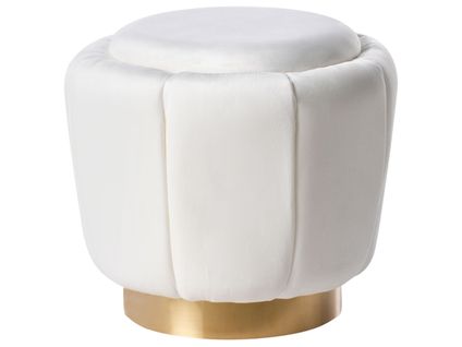 Pouf Irving Velours Blanc
