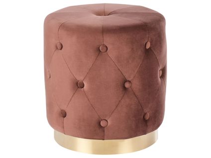 Pouf Carrollton Velours Marron