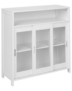 Buffet Avec Vitrine En Verre Crabtree 86 Cm Blanc