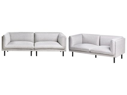 Ensemble De Salon 5 Places Vorgod Tissu Gris Clair
