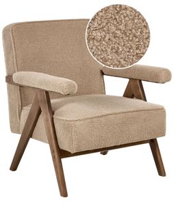 Fauteuil Evje Bouclé Beige Sable