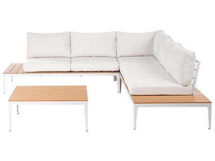 Ensemble De Canapés D'angle De Jardin 5 Places Positano Blanc Cassé