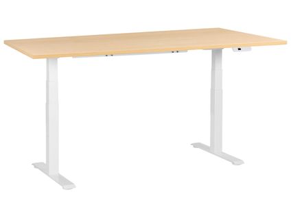 Bureau Réglable En Hauteur Électriquement Destines Marron Clair/blanc 180 Cm 72 Cm