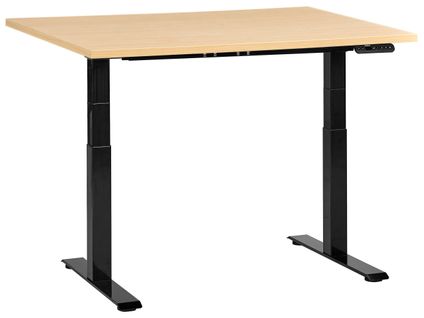 Bureau Réglable En Hauteur Électriquement Destines Noir/marron Clair 120 Cm 60 Cm