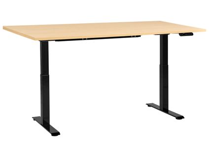 Bureau Réglable En Hauteur Électriquement Destines Noir/marron Clair 160 Cm 72 Cm
