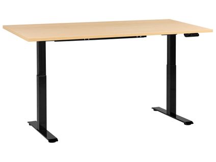 Bureau Réglable En Hauteur Électriquement Destines Noir/marron Clair 180 Cm 72 Cm