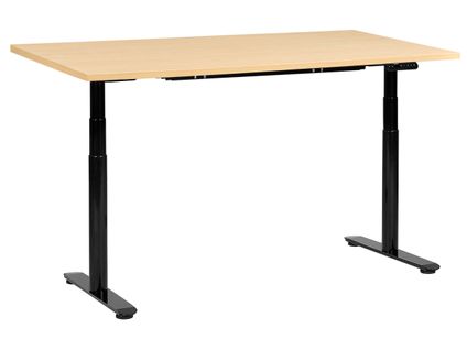 Bureau Réglable En Hauteur Électriquement Destinas Noir/marron Clair 160 Cm 72 Cm