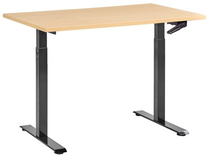 Bureau Réglable En Hauteur Manuellement Destines Noir/marron Clair 120 Cm 60 Cm