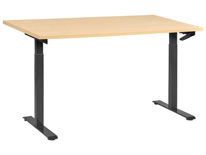 Bureau Réglable En Hauteur Manuellement Destines Noir/marron Clair 160 Cm 72 Cm