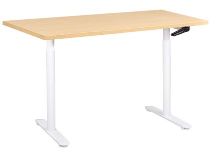 Bureau Réglable En Hauteur Manuellement Destinas Marron Clair/blanc 120 Cm 60 Cm