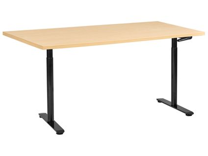Bureau Réglable En Hauteur Manuellement Destinas Noir/marron Clair 160 Cm 72 Cm