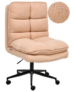 Chaise De Bureau Addison Bouclé Rose Pêche