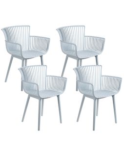 Lot De 4 Chaises De Jardin Pesaro Bleu Clair