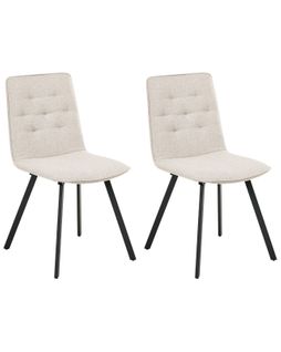 Lot De 2 Chaises De Salle à Manger Carver Tissu Beige