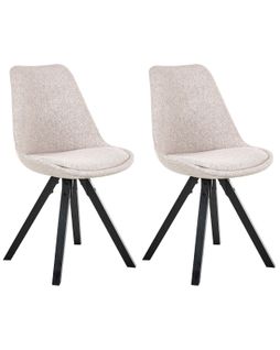 Lot De 2 Chaises De Salle à Manger Hedley Tissu Marron Clair