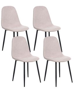Lot De 4 Chaises De Salle à Manger Crandall Tissu Beige