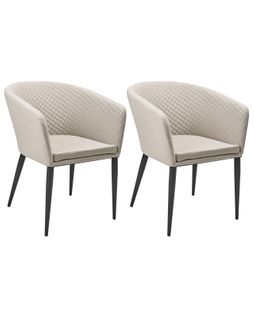 Lot De 2 Chaises De Jardin Curgos Tissu Beige