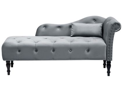 Méridienne Côté Droit Ivry Velours Gris