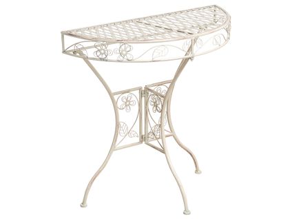 Table Bistrot Yaviza 80 Cm 36 Cm Métal Beige Clair