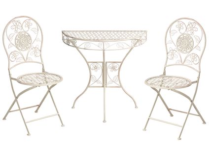 Ensemble Pour Bistro Yaviza Métal Beige Clair