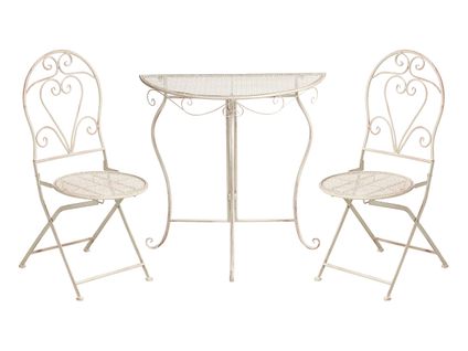 Ensemble Pour Bistro Folelli Métal Beige Clair