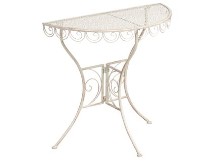 Table Bistrot Juina 80 Cm 36 Cm Métal Beige Clair