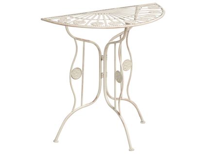 Table Bistrot Coggia 80 Cm 37 Cm Métal Beige Clair