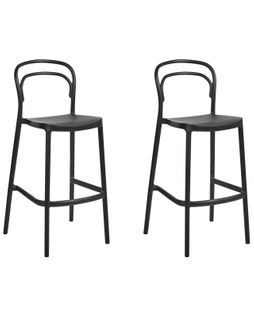 Lot De 2 Chaises De Bar De Jardin Porano Noir