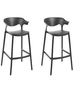 Lot De 2 Chaises De Bar De Jardin Gubbio Noir