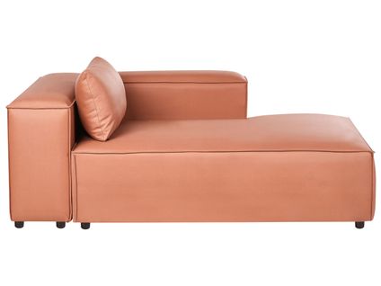 Méridienne Côté Gauche Brande Cuir Pu Marron Doré