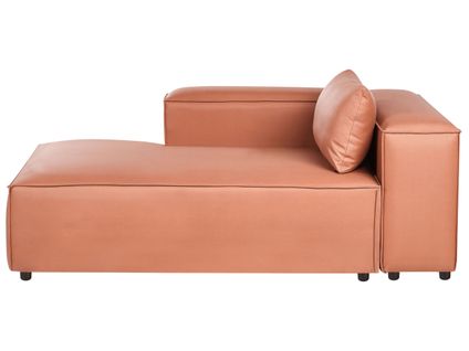 Méridienne Côté Droit Brande Cuir Pu Marron Doré