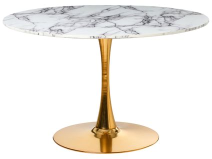 Table De Repas Boca Marbre Blanc 120 Cm 120 Cm
