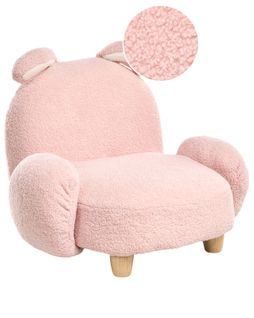 Fauteuil Pour Enfants Lapin Kanna Bouclé Rose Pastel