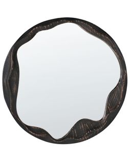 Miroir Langon 60 Cm 60 Cm Bois De Pin Marron Foncé