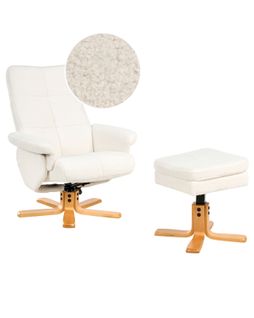 Fauteuil Inclinable Epse Bouclé - Blanc Cassé
