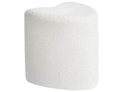 Pouf Scotia Tissu Chenille Blanc Cassé