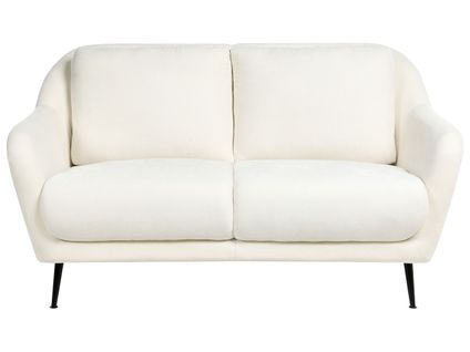 Canapé 2 Places Eiby Tissu Chenille Blanc