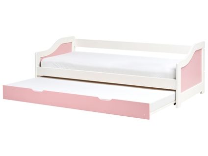 Lit Gigogne Bois De Pin Luneray 90 X 200 Cm Rose