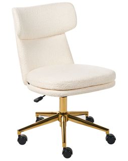 Chaise De Bureau Granby Bouclé Blanc Cassé