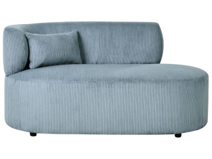 Méridienne Côté Gauche Vanvey Velours Côtelé Bleu