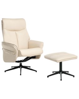 Fauteuil Inclinable Erato Cuir Pu Beige Clair
