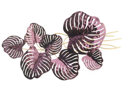 Décoration Murale Feuille Holmium Métal 50 Cm Pourpre