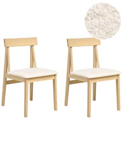 Lot De 2 Chaises De Salle à Manger Isle Bois Marron Clair/beige
