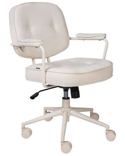 Chaise De Bureau Paramus Tissu Blanc Cassé