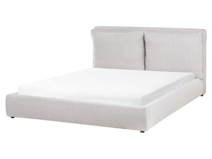 Lit à Eau Tissu Bajonna 160 X 200 Cm Gris Clair