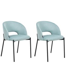 Lot De 2 Chaises De Salle à Manger Penny Tissu Bleu Clair