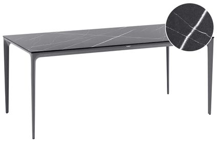 Table De Salle à Manger De Jardin Sovareto 180 Cm 90 Cm Effet Marbre Marbre Noir