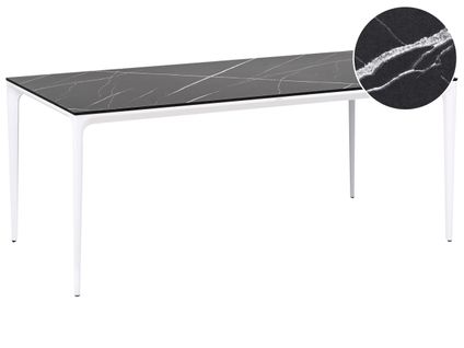 Table De Salle à Manger De Jardin Sovareto 180 Cm 90 Cm Effet Marbre Marbre Noir