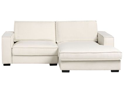 Canapé D'angle Kolding Bouclé Beige Clair Côté Gauche